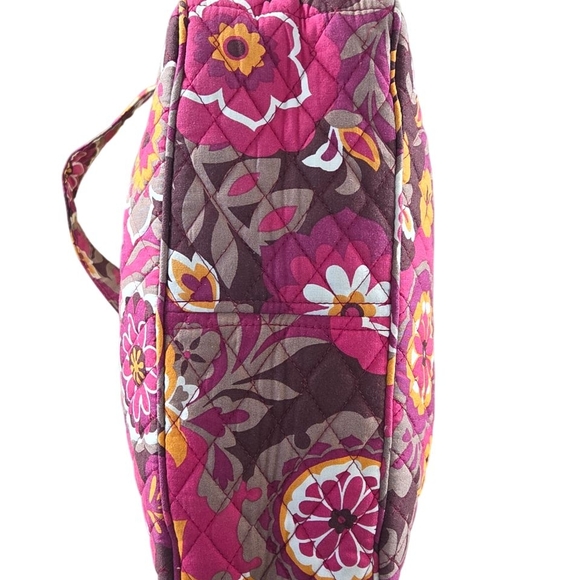 Vera Bradley Pink and Brown Reversible Shoulder Bag with Spacious Interior - Picture 7 of 10